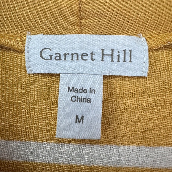 Garnet Hill Blouse Womens M Yellow Cowl Neck Long Sleeve‎ Tencel Lyocell Striped - Picture 5 of 10